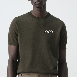 T-shirt décontracté à manches courtes, confortable et respirant en coton, style streetwear pour homme, avec logo personnalisé. - Product Image 1