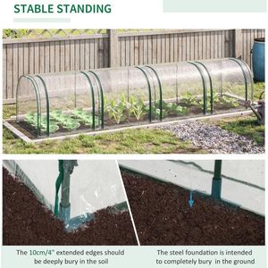 Invernadero Portátil Tipo Túnel de 13 L x 3 W x 2.5 H con 4 Puertas con Cierre y Cubierta de PVC Resistente al Agua y a los Rayos UV para Jardines - Product Image 6
