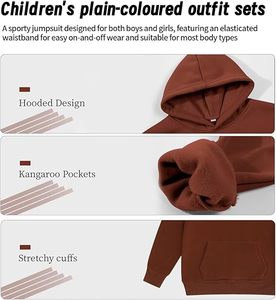 Fashion Kids Winter Tracksuit Set Hoodie Jogger Pants Unisex Sportswear Toddler Warm Fleece Corduroy Customized Windproof Quick - Product Image 5