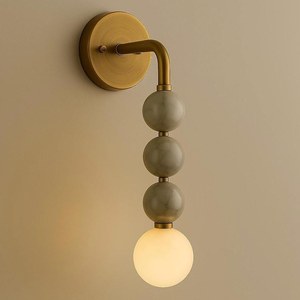 Aplique de pared moderno de latón con globos de mármol, lámpara de interior contemporánea para decoración del hogar y sala de estar - Product Image 3