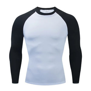 Maillot de compression MMA uni de qualité supérieure à manches longues pour hommes, Rash Guards élégants personnalisables vierges de haute qualité UPF 50, vente en gros - Product Image 3