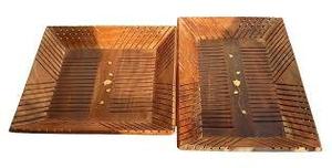 Juego de 50 piezas de madera de acacia rectangular de alta calidad con acabado natural liso, hecha a mano, pintada a mano, duradera, de diseño moderno y patrón sólido. - Product Image 5