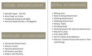 Fresadora Universal de un Avance Automático con Engranajes, N.º 3 (SuperTech Marca / Modelo STOF-3) - Product Image 3