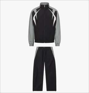 Conjunto de Chaqueta y Pantalones Cortavientos para Hombre, Transpirable, de Secado Rápido, Traje Deportivo Activo, Ropa Deportiva Informal y Elegante para Actividades al Aire Libre - Product Image 1