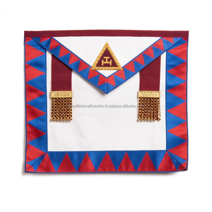 Delantal Masónico del Capítulo del Arco Real |   Delantal de piel de cordero bordado a mano con hilo de oro |   Fabricante de insignias masónicas 3D personalizadas para coser - Product Image 1