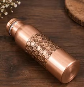 Antique hammered copper <b>bottle</b> Pure copper metal water <b>bottle</b> - Product Image 5