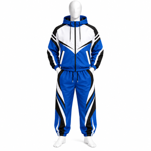Survêtement de jogging en nylon avec fermeture éclair, logo personnalisé du fabricant, streetwear, coupe-vent, pour homme, en vente - Product Image 1