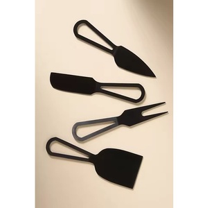 Stainless Steel Matt Black <b>Cheese</b> <b>Knife</b> <b>Set</b> Drop Design Handle Dishwasher Safe for Home Kitchenware Use Modern Luxury <b>Cheese</b> - Product Image 1