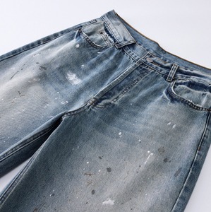 Jeans Casuales de Invierno para Hombre, de Mezclilla Tejida, Color Azul Claro, Corte Ancho y Holgado, de Secado Rápido, Ligeros y Cómodos - Product Image 4