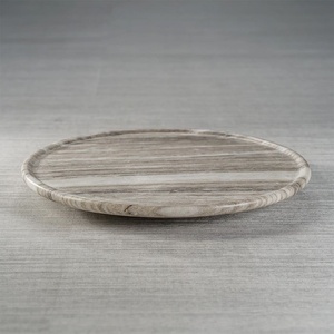 Plateau rectangulaire mince en marbre blanc de qualité supérieure, planche de service en pierre naturelle, plateau de présentation de table basse minimaliste de luxe, décoration élégante - Product Image 4