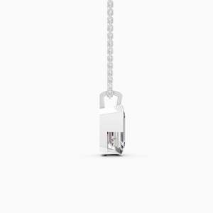 Emerald Cut Diamond <b>Necklace</b> Women's White <b>Gold</b> Certified Classic Engagement Jewelry D Color Natural Stone - Product Image 2
