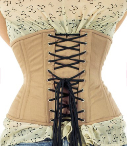Women <b>Brown</b> Satin Waist Cincher Firm Control <b>Corset</b> Hook-and-Eye Design Shapewear Daily Use - Product Image 4