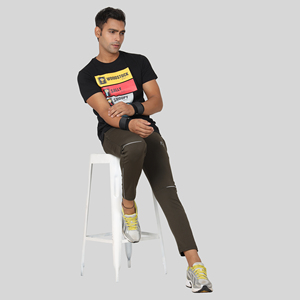 Pantalon de survêtement sport bleu quatre directions avec bande latérale, logo personnalisable, impression HD, délavage coloré, 100 % polyester, séchage rapide, tailles homme M/L/XL - Product Image 2