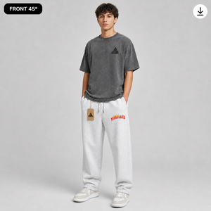 New Wholesale Custom Screen Printed Logo Casual Canvas Men's Sweatpants 100% Cotton Breathable Eco-Friendly Acid Washed - Product Image 6