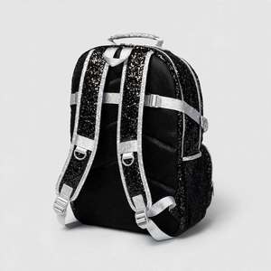 Waterproof Cheerleading Sparkle Backpack Girls <b>Glitter</b> PU Fashion Travel Bag Custom Team Logo OEM Softback Cheerleader Backpacks - Product Image 2