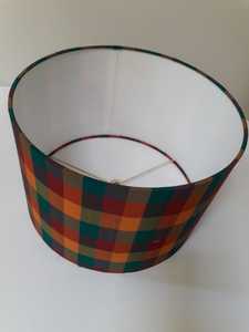 Cylinder Fabric LampShade Plaid Pattern <b>Rustic</b> Design Easy Installation Lamp Accessory for Table and <b>Desk</b> Lamp with harp fitting - Product Image 2