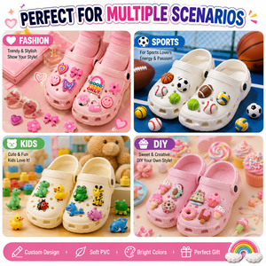 Breloques colorées en PVC pour <span class=keywords><strong>Crocs</strong></span>, accessoires Jibbitz mignons de dessin animé, décorations de chaussures personnalisables pour enfants et adultes - Product Image 6