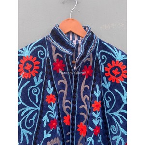 Chaqueta con bordado uzbeko, chaqueta corta 100% algodón, chaqueta estilo bohemio, abrigo de invierno, chaqueta unisex, ropa de fiesta, chaqueta para mujer - Product Image 3