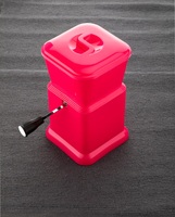 Premium roze turquoise plastic handmatige groentesnijder/droge-fruit snijder met roestvrijstalen mes, glanzende ergonomische handgreep, multifunctioneel
