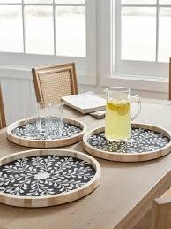 Bandeja Decorativa de Madera con Incrustaciones de Hueso Hecha a Mano de Alta Calidad para Servir Aperitivos y Bebidas, Decoración de Hogar de Lujo Disponible al Mejor Precio - Product Image 4