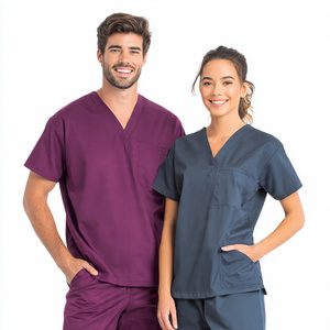 Wholesale Unisex Medical <b>Scrub</b> Tops Custom Made Comfortable <b>Scrub</b> Tops - Product Image 5