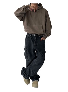 เสื้อครอปแขนยาวของผู้ชาย2026เสื้อครอปโอเวอร์ไซส์แบบผูกเชือกไหล่ตก3D สั่งรุ่น450GSM - Product Image 3