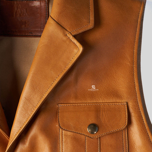Men's Genuine <b>Leather</b> Vest Wholesale Adults OEM Custom Motorcycle Biker <b>Sleeveless</b> <b>Jacket</b> Vintage Premium Casual Outerwear 2026 - Product Image 4