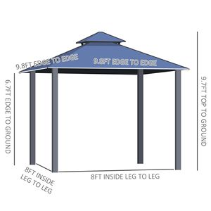 10 X 10 Hardtop Polycarbonate <b>Canopy</b> & Gazebo with Double <b>Roof</b> Aluminum Frame Permanent Pavilion Outdoor Netting Quality Pergola - Product Image 2