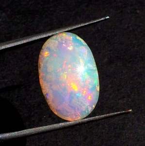 Opale d'Éthiopie jaune naturelle, taille ovale, cabochon, certifiée IGI, 18x11mm, 6,5ct - Product Image 4