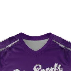 Maillot de lacrosse sublimé unisexe violet et blanc, léger, en polyester, pour l'entraînement et les performances sportives - Product Image 3