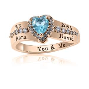 Anillo de Graduación Universitario Personalizado BOJ School Ring 061, Anillo de Colegio Secundario para Ella, con Piedra de Nacimiento, Plata 925, ¡Oferta! - Product Image 4