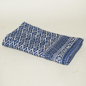 Organic Indigo Floral Cotton <b>Quilt</b> Hand-Stitched Washable Modern Bed Cover Decorative <b>Throw</b> Blanket for Home Hotel Customizable - Product Image 3