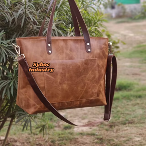 Sac fourre-tout en cuir de vachette véritable Heritage, sac à bandoulière vintage portable en cuir véritable - Product Image 2