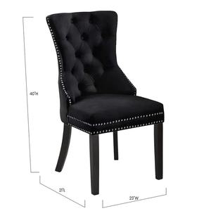 Chaise de salle à manger Serana en bois de mahogany massif de haute qualité, couleur noire, pour utilisation en salle à manger - Product Image 6