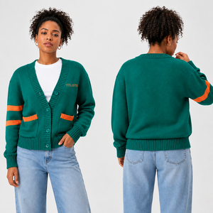 Logos personnalisés sur des pulls à col en V de haute qualité pour les universités FAMU, logos tricotés sur des cardigans - Product Image 1