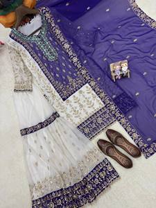 Realza tu Belleza: Conjunto Salwar Kameez Sharara de ZAIN EXPORT, Recién Lanzado, Ropa Moderna para Fiestas, Georgette Sintético con Estampado Digital - Product Image 6