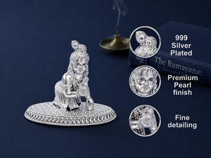 Figurine religieuse Laddu Gopal en argent 999, artisanat de Jaipur Metals |   Design traditionnel |   7,5x5x5,5 cm |   115g |   Décoration de temple à domicile - Product Image 2