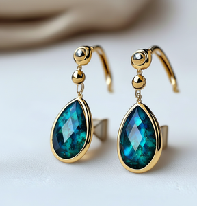 Custom 925 Sterling <b>Silver</b> Labradorite Earrings Pear Shape Gemstone Long Drop Earrings <b>Wedding</b> Party Wear At Wholesale Price - Product Image 4