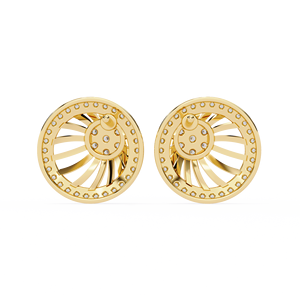 Round Cut Lab Grown Diamond <b>Earring</b> 14K 18K Solid Gold Sunburst <b>Halo</b> Stud <b>Earring</b> DEF VVS Custom Jewelry Wedding <b>Earring</b> OEM ODM - Product Image 5