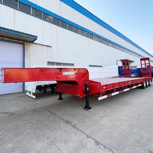 Remolque de Plataforma Baja para Trabajo Pesado, Semirremolque de Plataforma Baja para Transporte de Maquinaria Excavadora, Rampa Hidráulica Multieje de Alta Resistencia - Product Image 1