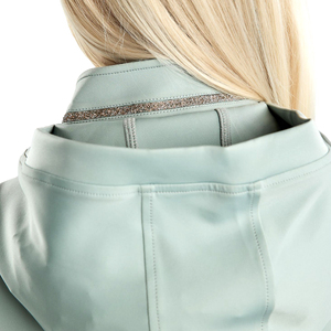 Chaqueta de equitación para mujer con capucha, corte ajustado, con cremallera, para montar a caballo, elástica, transpirable, ropa deportiva para exteriores, color menta - Product Image 5