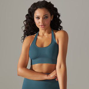 Top Deportivo OEM 2026 para Mujer, para Fitness, Running, Gimnasio, Yoga, con Logotipo Personalizado, Relleno, Color Azul - Product Image 3
