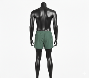 Shorts de sport et de natation pour hommes personnalisés par sublimation, 2-en-1 avec leggings de compression intégrés, tendance, séchage rapide, 100% polyester satiné, vêtements de plage - Product Image 3