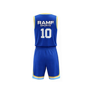 Adult Basketball Uniform <b>Kit</b> Customizable Plus Size Quick Dry Breathable Mesh Anti-Bacterial Reversible Basketball Uniform Set - Product Image 2