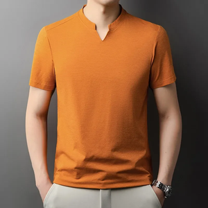 Camiseta Coreana de Manga Corta con Cuello en V para Hombre, Color Sólido, Informal, Cómoda, Versátil, para Verano - Product Image 6