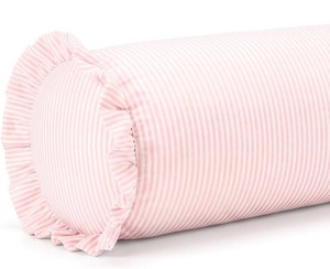 Funda de Cojín Personalizable de Estilo Americano, Hecha a Mano, Ecológica, con Rayas Rosas, Adorno de Volantes, 100% Algodón Transpirable, Decoración para el Hogar - Product Image 1