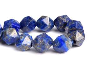 Perles de Lapis Lazuli Bleu Taillées en Étoile Facettées, Pierres Précieuses en Vrac, Fil Complet, Vente en Gros - Product Image 3