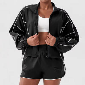 Ensemble survêtement coupe-vent imprimé pour femme, respirant, hiver, décontracté, élégant, écologique, léger, OEM - Product Image 2