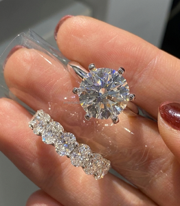 Igi/gia แหวนแต่งงานและแหวนหมั้นทำจากทองคำ14K ประดับเพชรทรงกลมเหมาะสำหรับทั้งชายและหญิงของขวัญครบรอบและงานเลี้ยง - Product Image 1