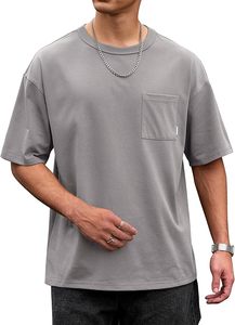 T-shirt Homme Oversize 100% Coton Grammage Lourd 220g, Coupe Boxy, Impression Personnalisée sur Épaule, Style Hip Hop, Grande Taille, Vierge - Product Image 1